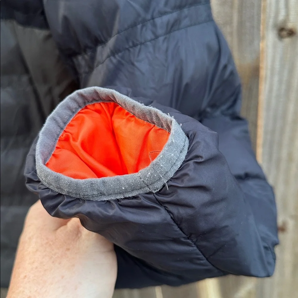 Michael Kors Black Puffer Jacket with Orange Details Size 14